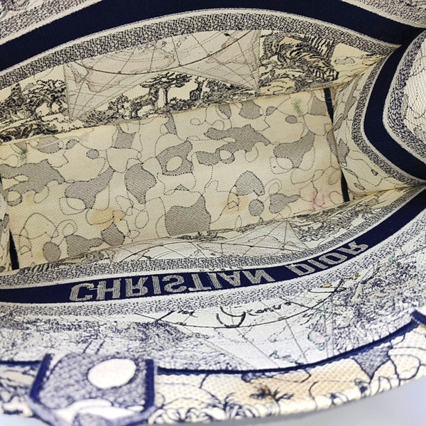 Book Tote Large Canvas Blue