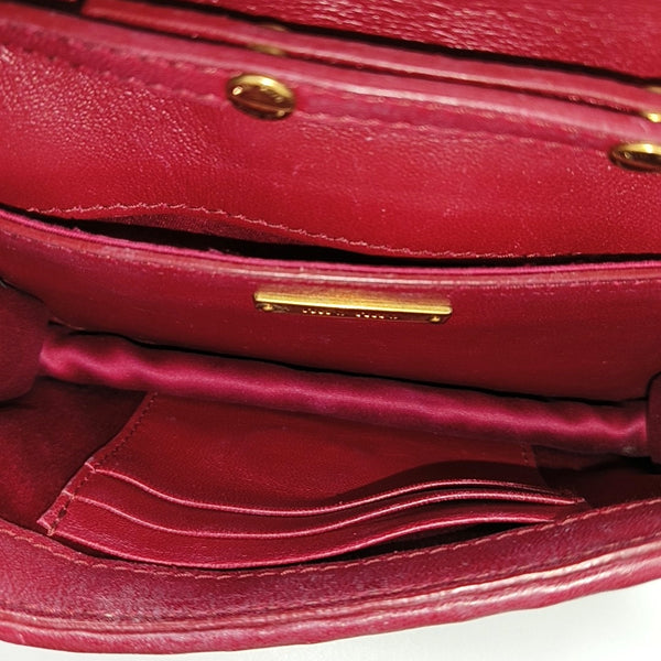 Quilted Lambskin Crossbody Bag Red