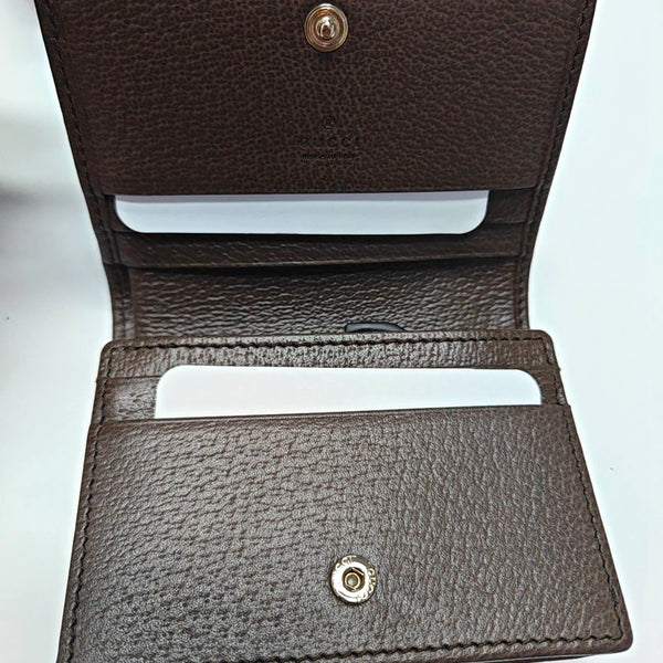 Ophidia Mini Monogram Coated Canvas Brown Card Holder