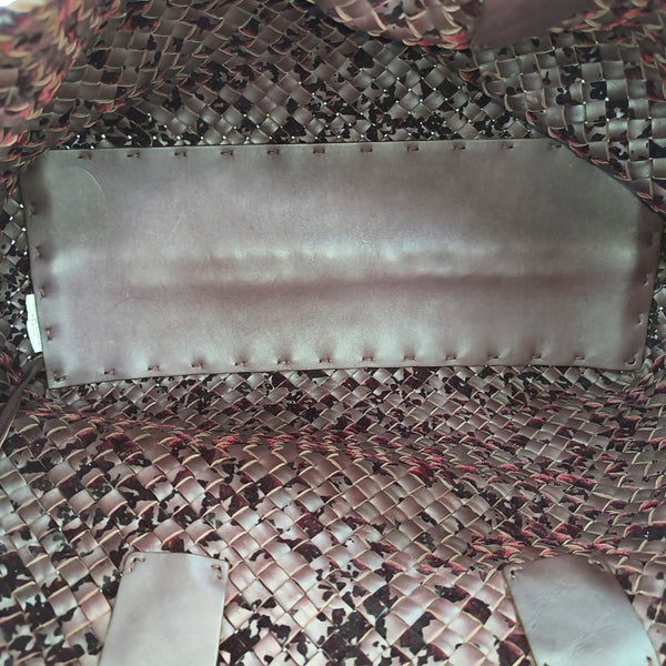 Calfskin Top Handle Bag Purple