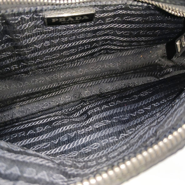 Quilted Nylon Shoulder Bag Black