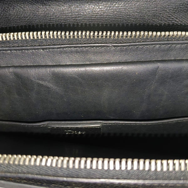 Leather Top Handle Bag Black