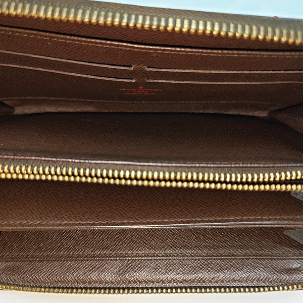 ZIPPY Damier Ebene Coated Canvas Brown Wallet