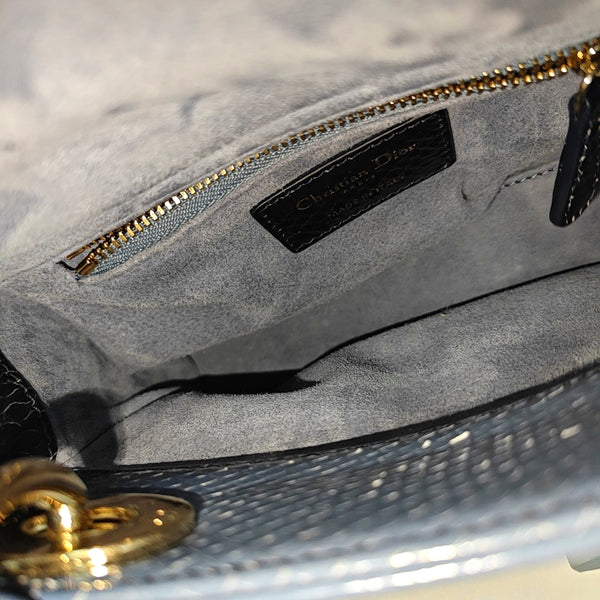 Lady Dior Mini Python Blue