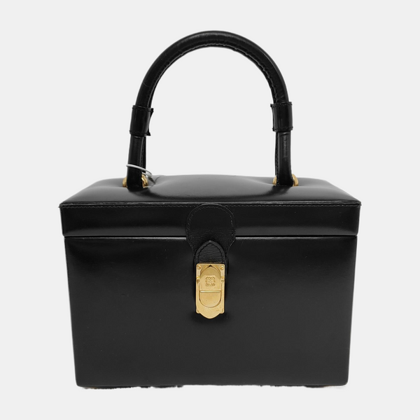 Calfskin Top Handle Bag Black