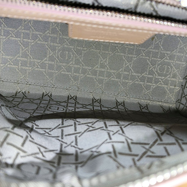 Lady Dior Medium Cannage Patent Leather Beige