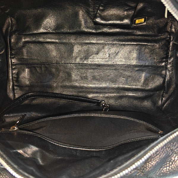 Quilted Grained Calfskin Black