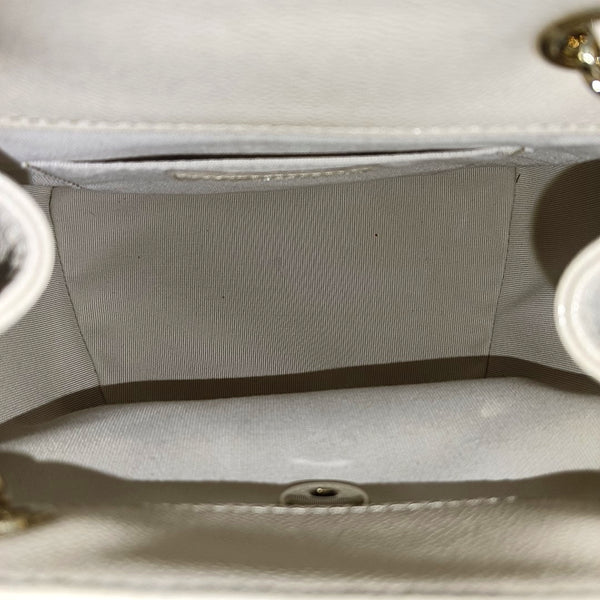 Quilted Grained Calfskin Small Beige