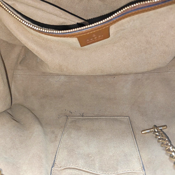 Padlock Medium Monogram Coated Canvas Beige