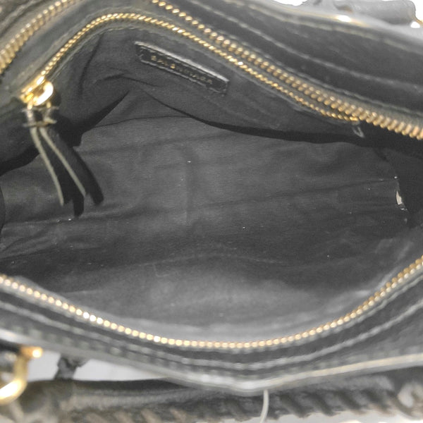 Classic Metallic Edge City Mini Lambskin Black
