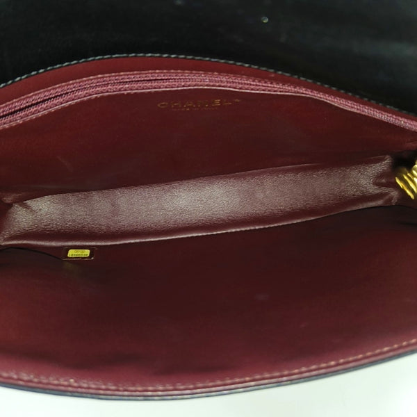 Quilted Lambskin Shoulder Bag Black