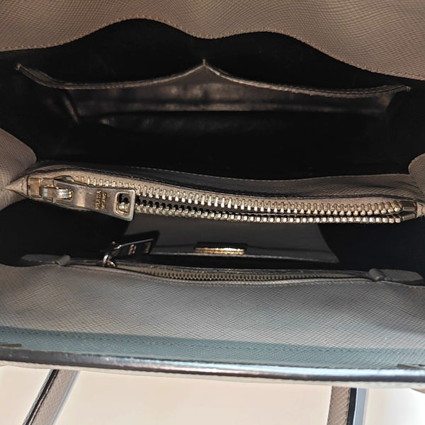 Double Medium Saffiano Calfskin Gray
