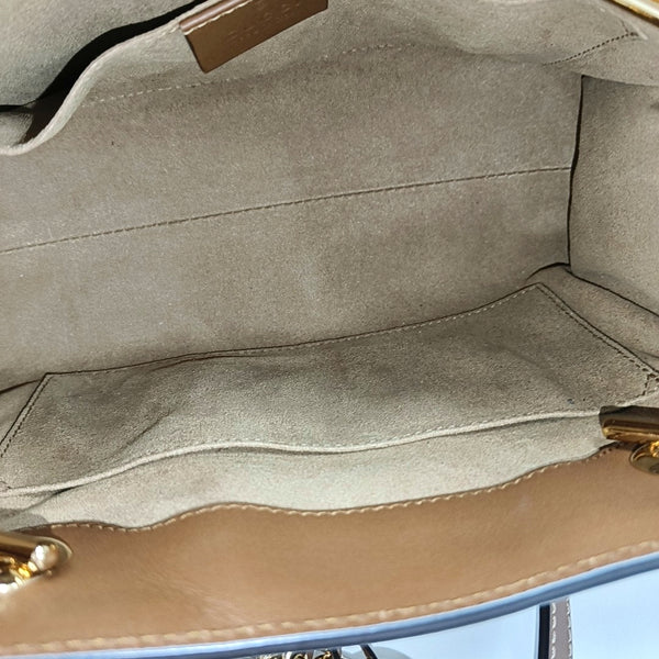Padlock Small Monogram Coated Canvas Beige