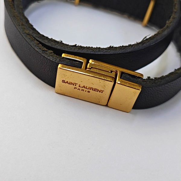 Leather Black Bangle