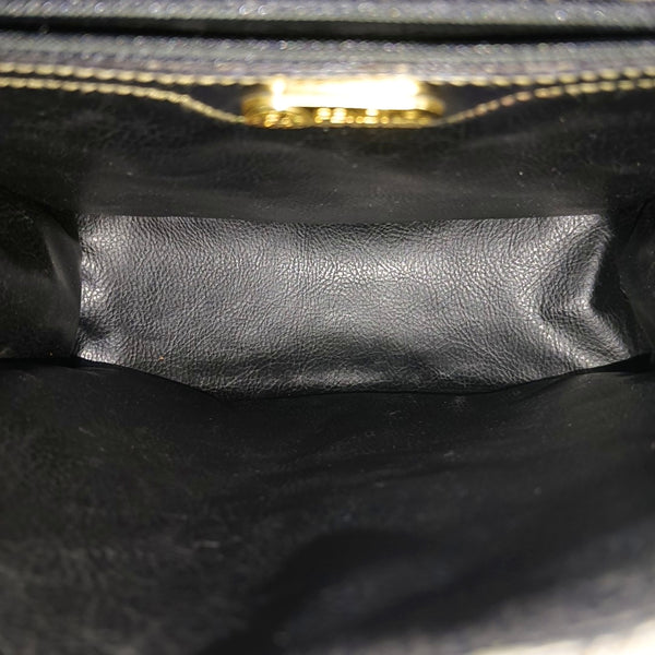 Coated Canvas Top Handle Bag Brown