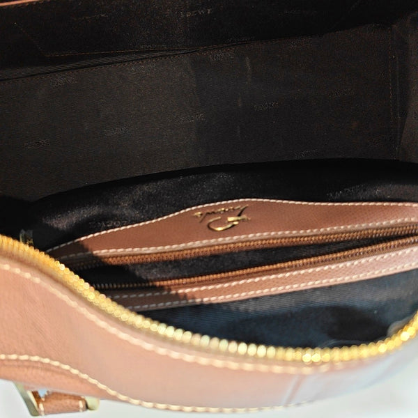 Calfskin Top Handle Bag Beige