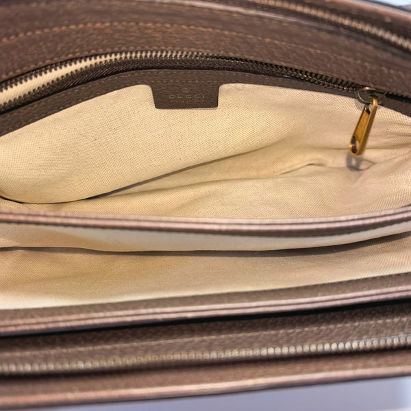 Ophidia Medium Monogram Coated Canvas Beige