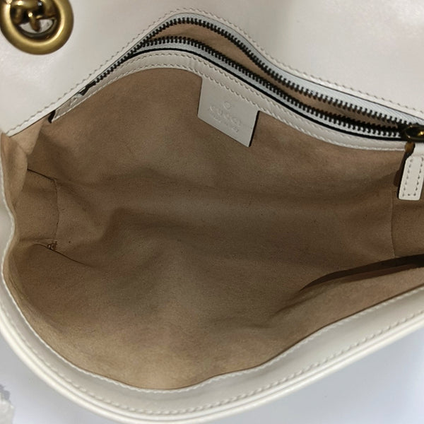 GG Marmont Medium Quilted Calfskin White
