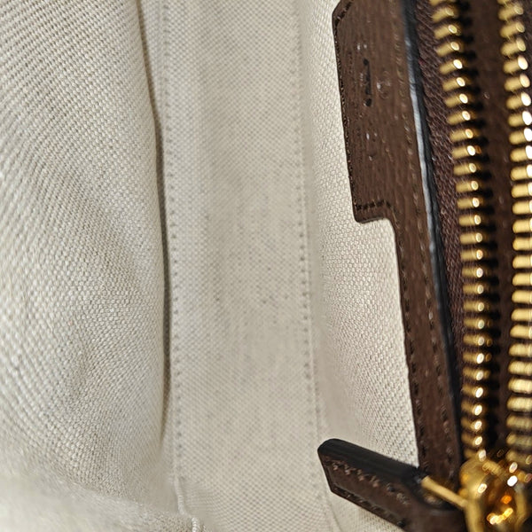 Monogram Coated Canvas Shoulder Bag Beige