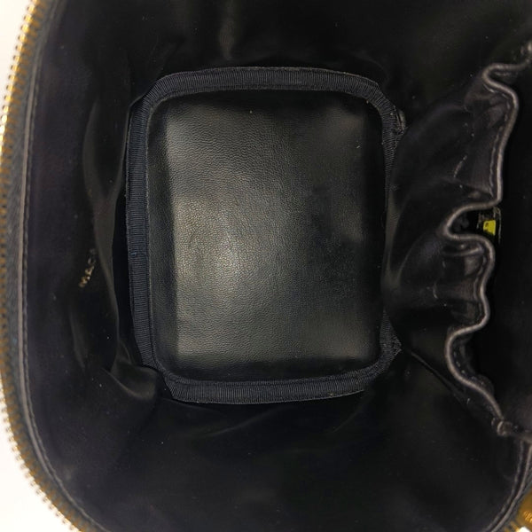 VINTAGE COSMETIC BAGS Grained Calfskin Black