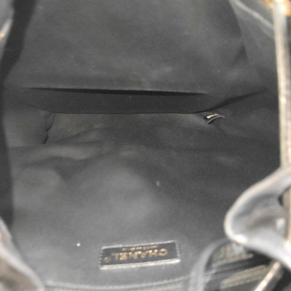 Quilted Grained Calfskin Backpack Black
