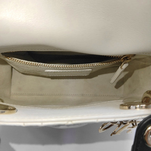 Lady Dior Mini Cannage Lambskin White
