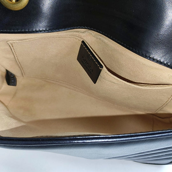 GG Marmont Small Quilted Calfskin Black