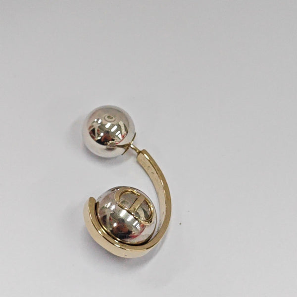 Dior Tribales Metal Silver Stud Earrings