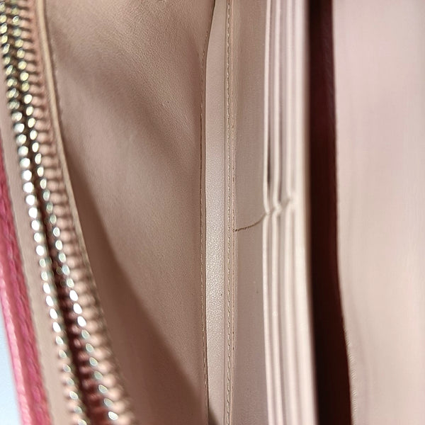 Fold Wallet Saffiano Calfskin Beige Wallet