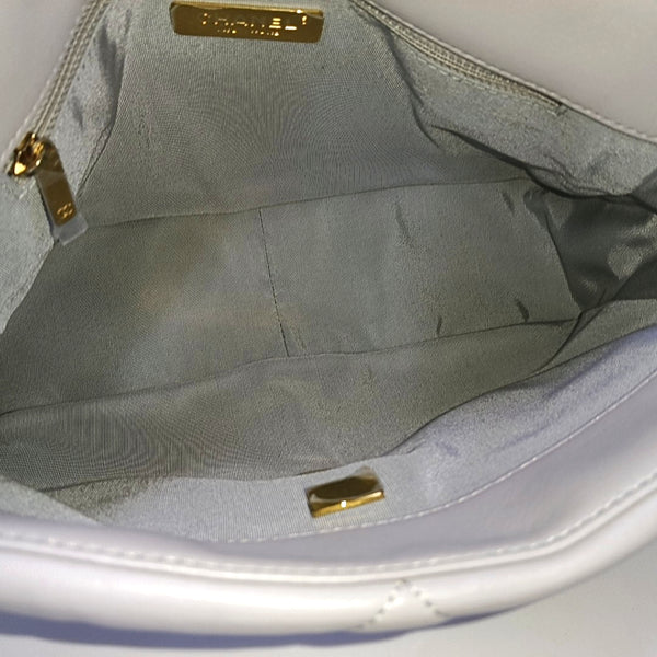 CHANEL 19 Large Quilted Lambskin Gray