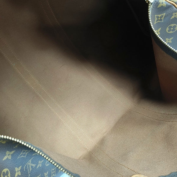 KEEPALL 60 Monogram Coated Canvas Brown