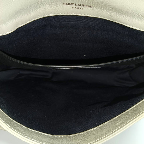 NIKI Small Chevron Calfskin White