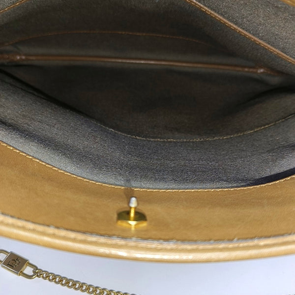 Oblique Coated Canvas Shoulder Bag Beige