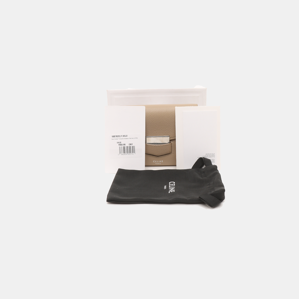 Monedero pequeño TROTTEUR de piel de becerro beige