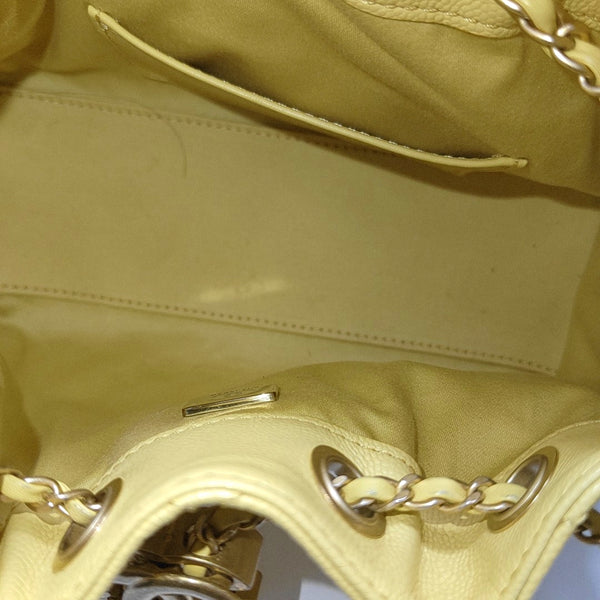 CHANEL 25 Quilted Grained Calfskin Yellow