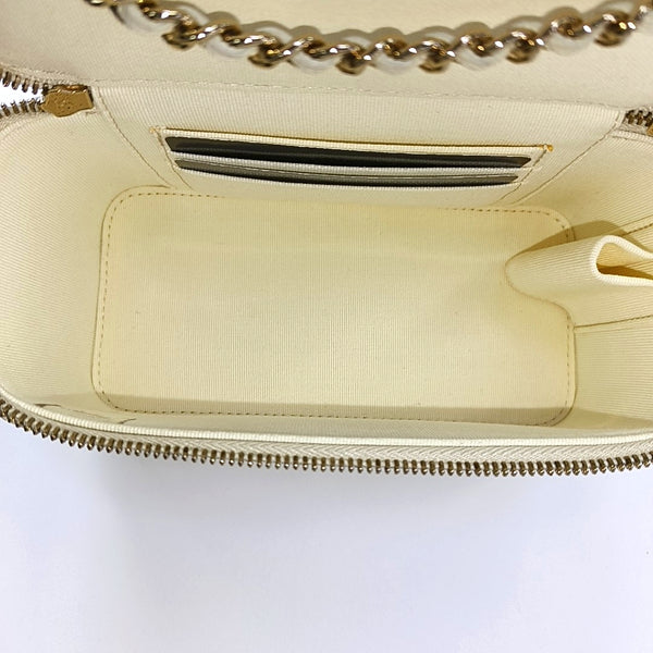 VANITY CASE Small Quilted Grained Calfskin White