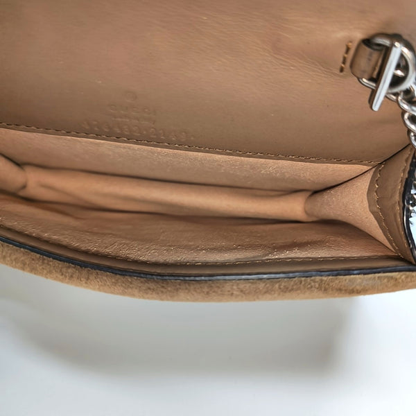 Dionysus Super Mini Monogram Coated Canvas Beige