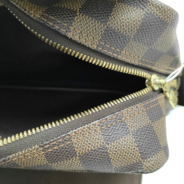 NAVIGLIO Damier Ebene Coated Canvas Brown