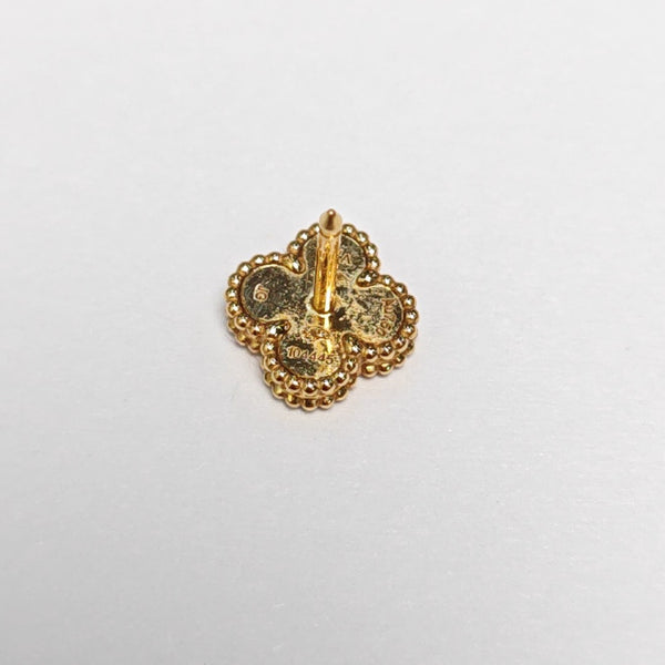 Sweet Alhambra 18k Gold White Stud Earrings