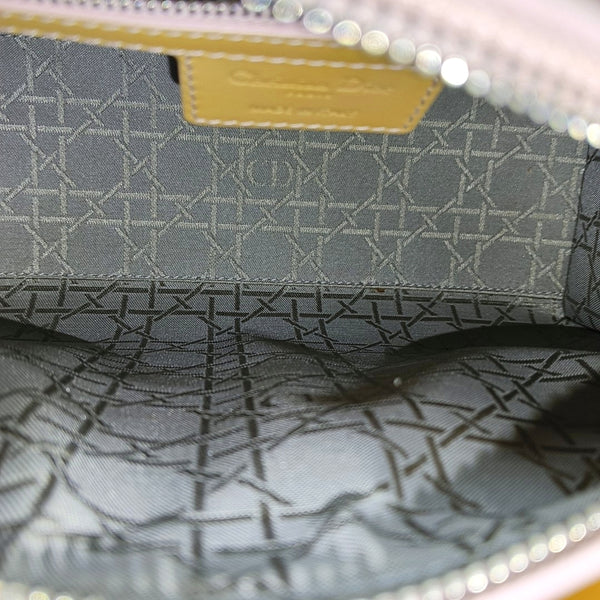 Authenticated pre-owned Lady Dior Medium Quilted Patent Leather Yellow - Tote Bag at Looply