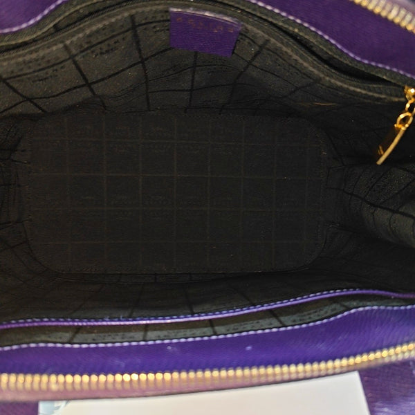Calfskin Top Handle Bag Purple