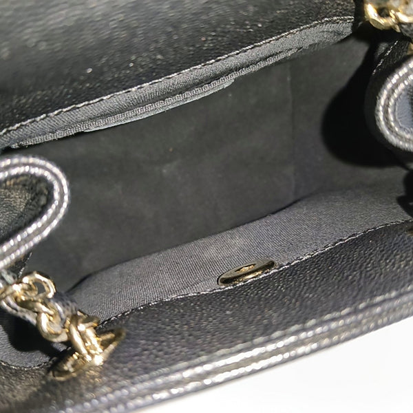 Quilted Grained Calfskin Small Black