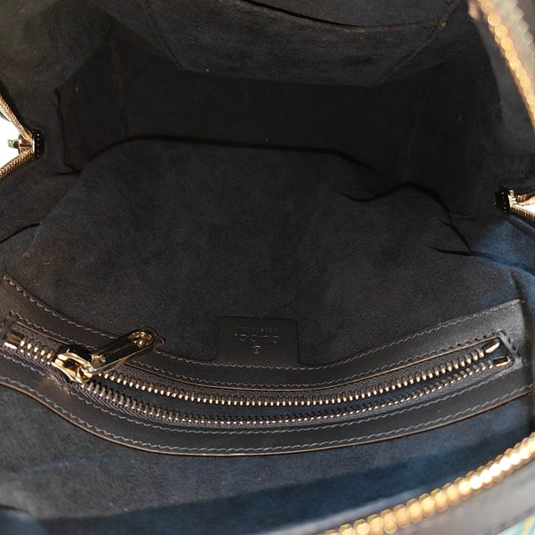 GG Blooms Small Monogram Coated Canvas Black