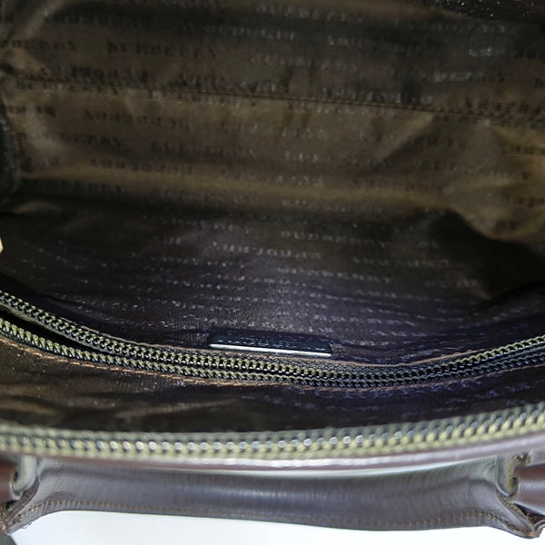 Coated Canvas Clutch Brown
