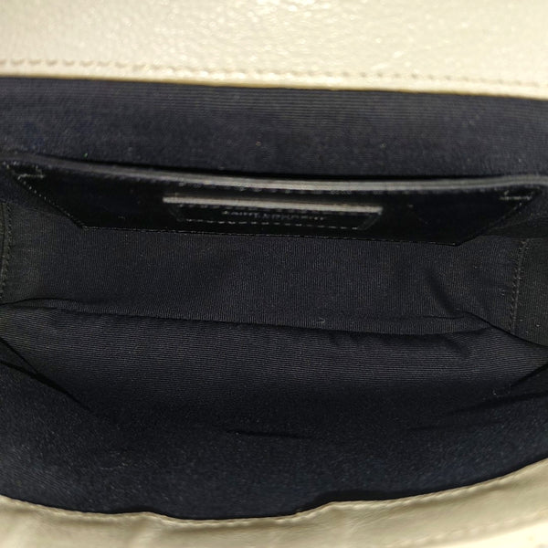 Chevron Calfskin Shoulder Bag White
