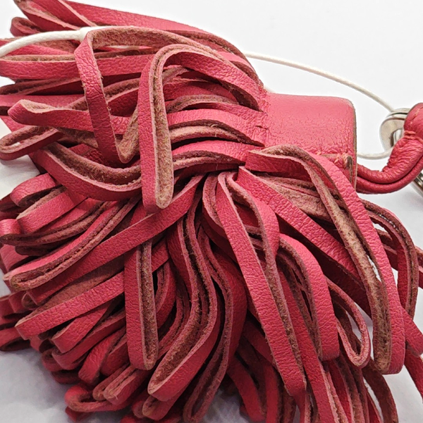 Red Leather Bag Charm