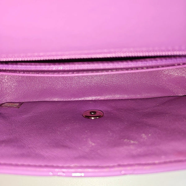 CLASSIC FLAP Mini Quilted Patent Leather Purple