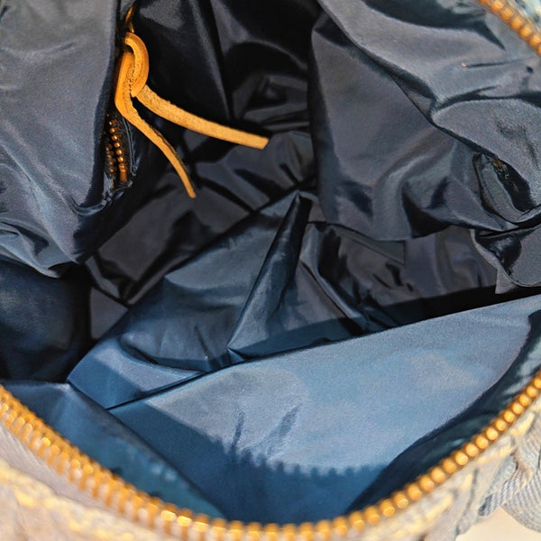 Denim Top Handle Bag Blue
