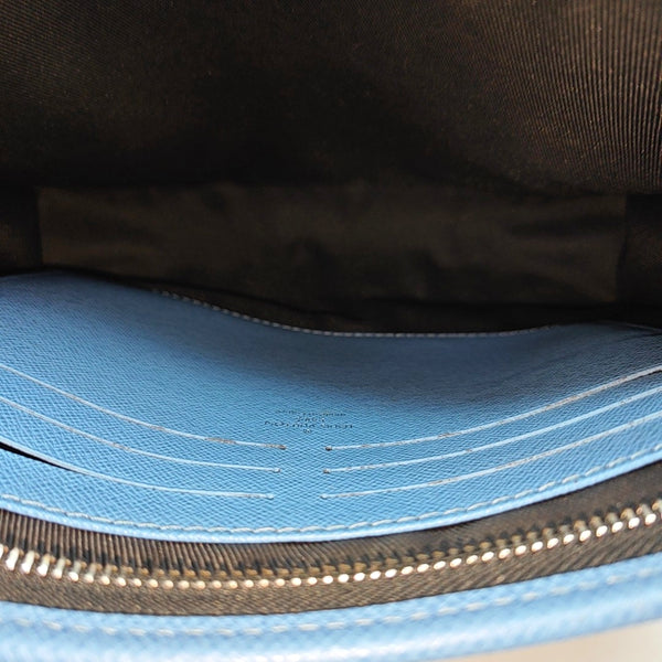 Pochette Voyag MM Monogram Coated Canvas Blue