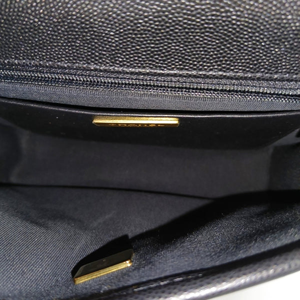 Quilted Grained Calfskin Backpack Black